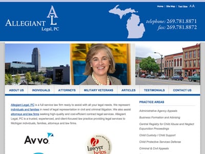 Law Firm Website design for Allegiant Legal, PC