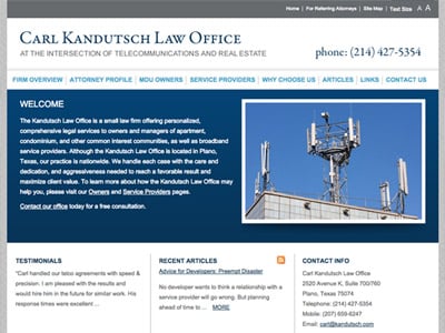 Law Firm Website design for Carl Kandutsch Law Office