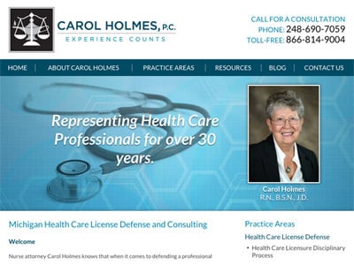 Law Firm Website design for Carol Holmes, P.C.