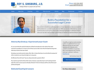 Law Firm Website design for Roy S. Ginsburg, J.D.