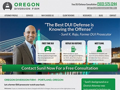 Law Firm Website design for Oregon Diversion Firm