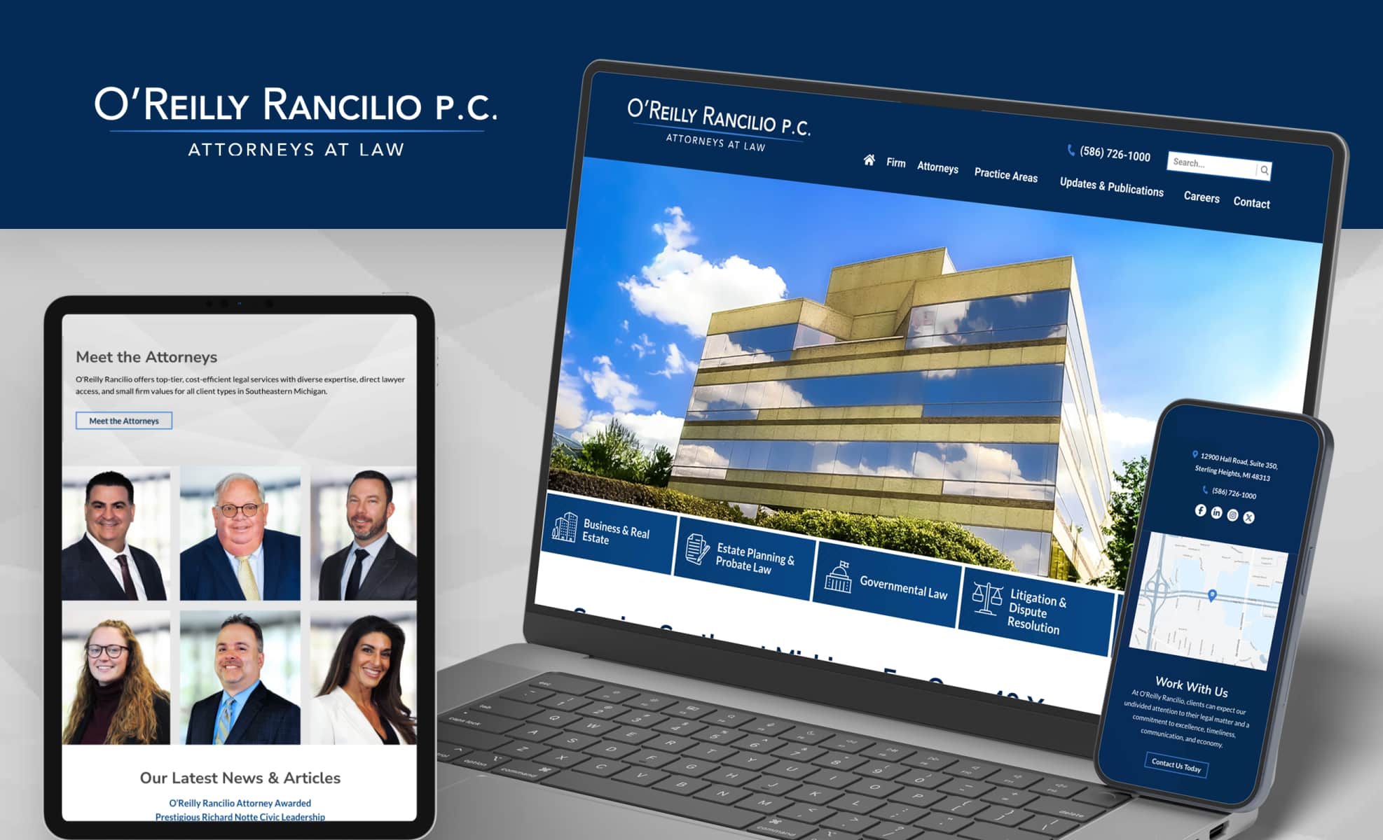 Law Firm Website design for O'Reilly Rancilio P.C.