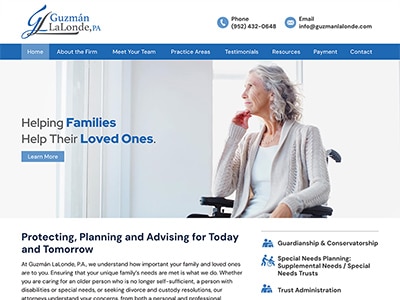 Law Firm Website design for Guzmán LaLonde, P.A.