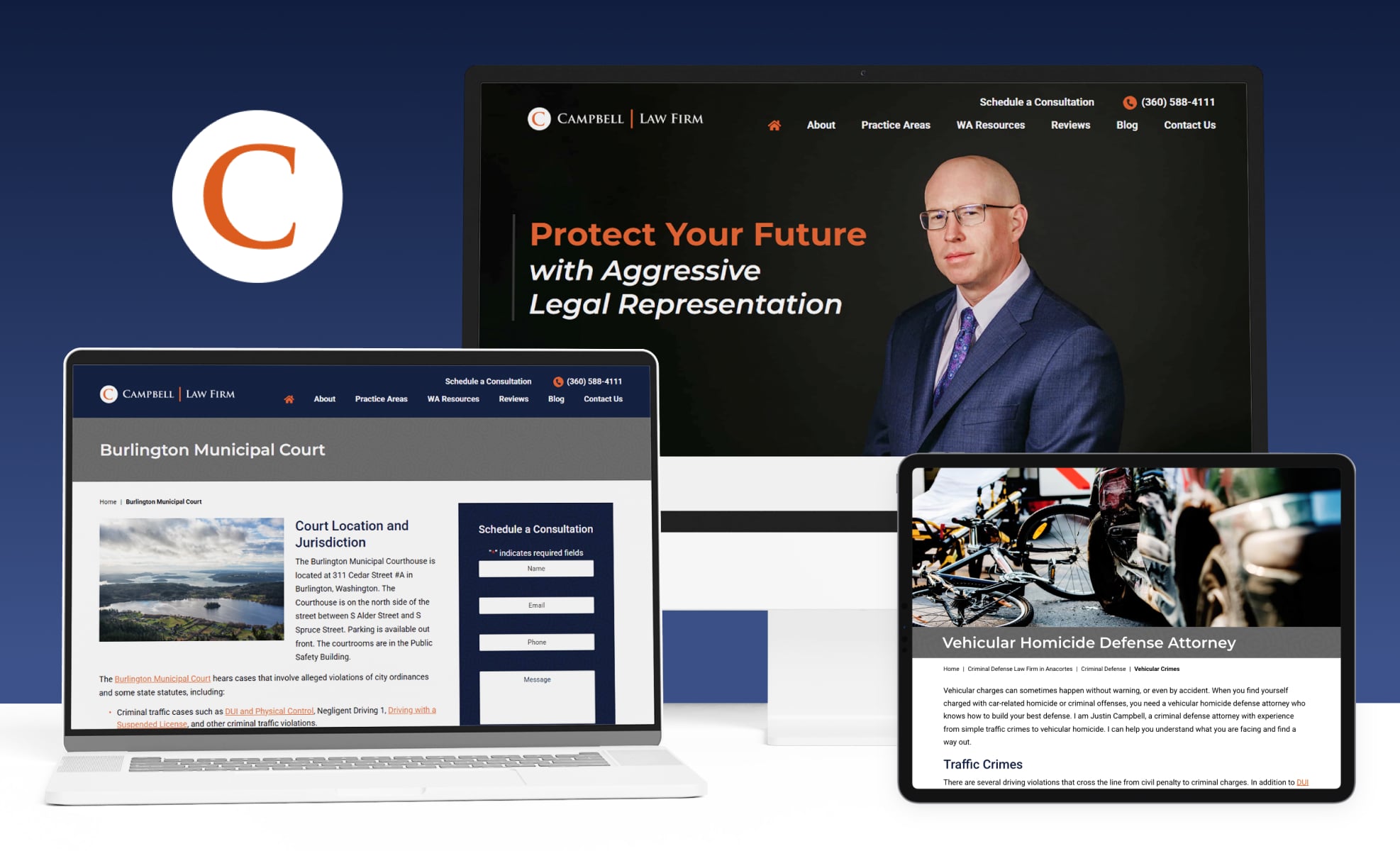 Law Firm Website design for Campbell Law Firm