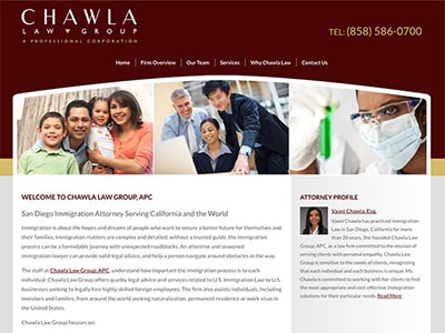 Law Firm Website design for Chawla Law Group