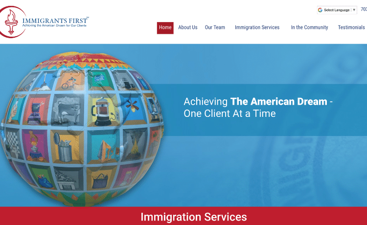 Law Firm Website design for Immigrants First, PLLC