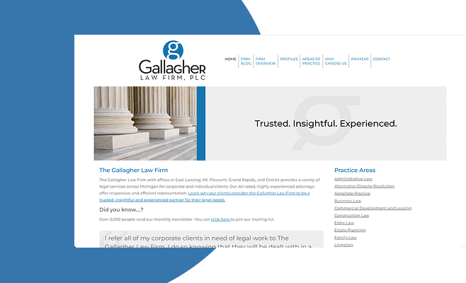 Law Firm Website design for The Gallagher Law Firm, P…