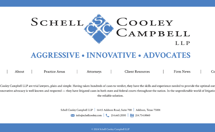 Law Firm Website design for Schell Cooley Ryan Campbe…