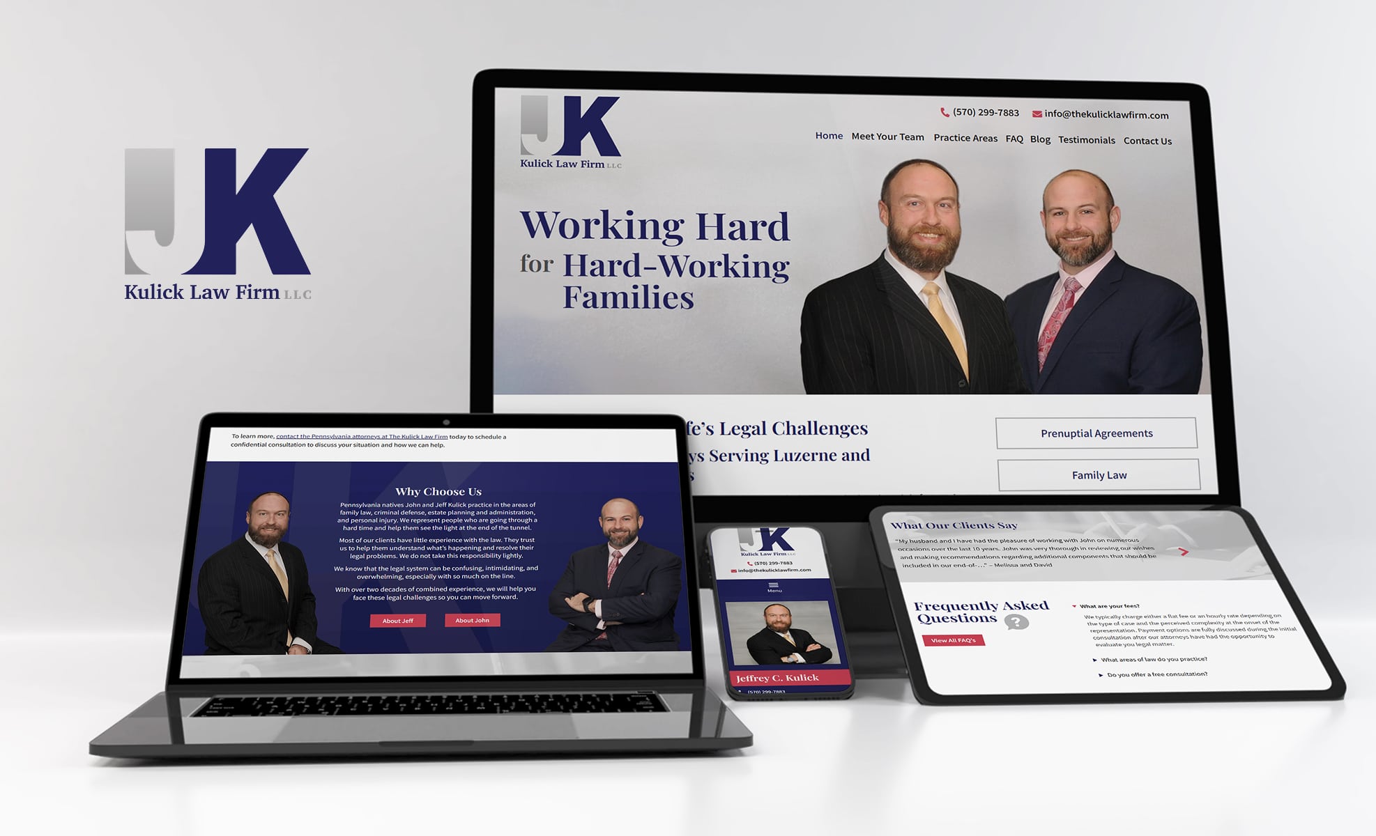 Law Firm Website design for The Kulick Law Firm