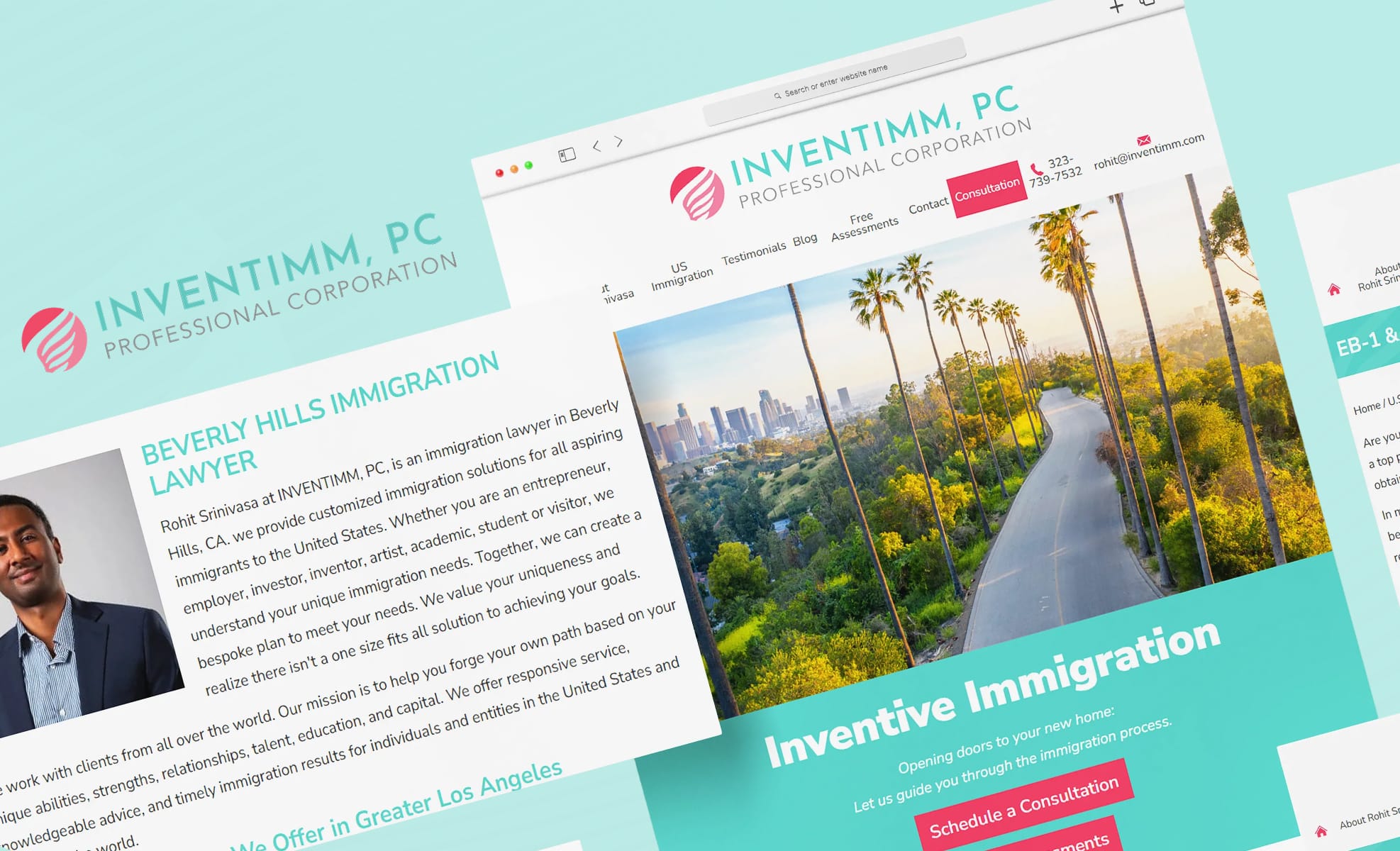 Law Firm Website design for INVENTIMM, PC