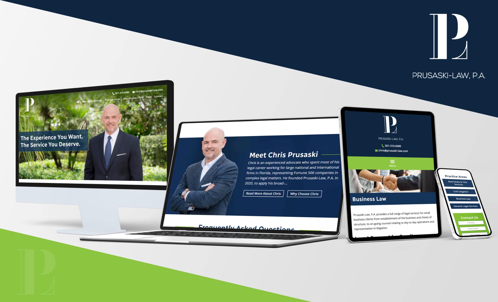 Law Firm Website design for Prusaski-Law, P.A.