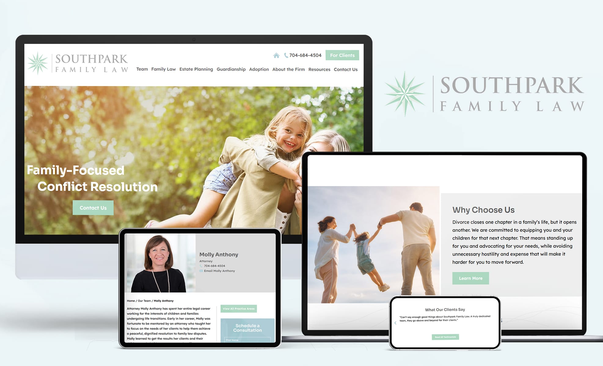 Law Firm Website design for Southpark Family Law