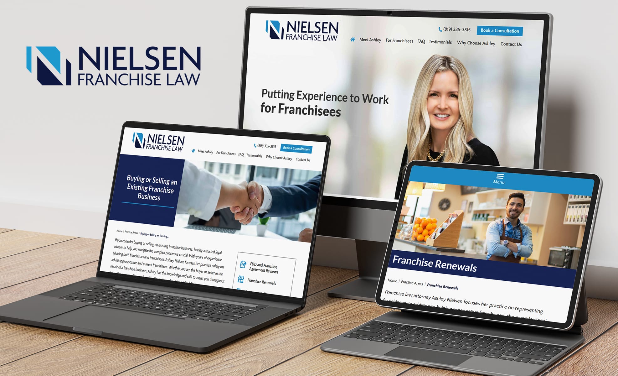Law Firm Website design for Nielsen Franchise Law