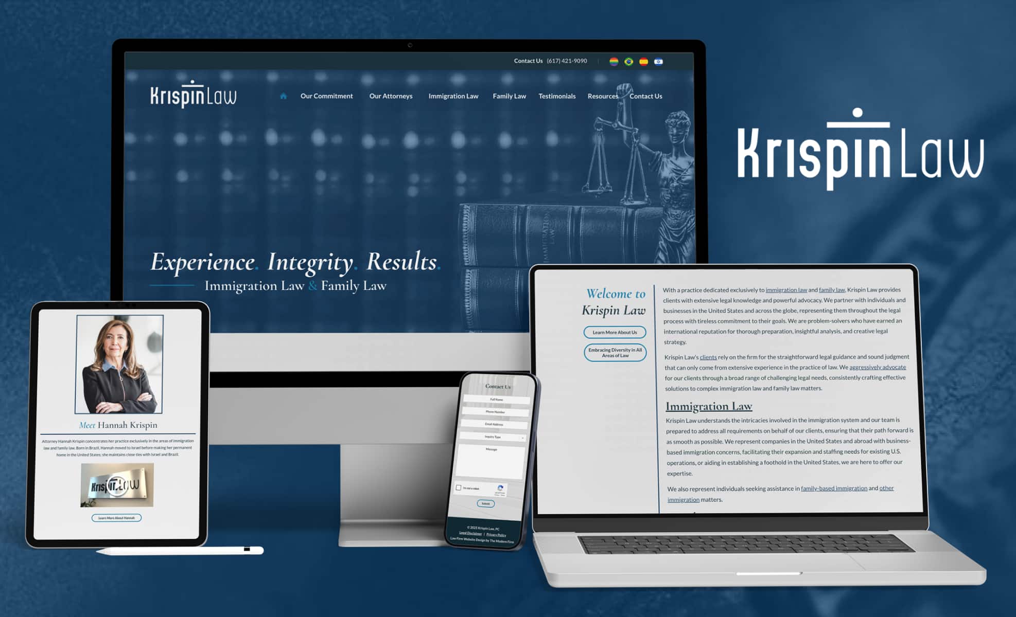 Law Firm Website design for Krispin Law, PC