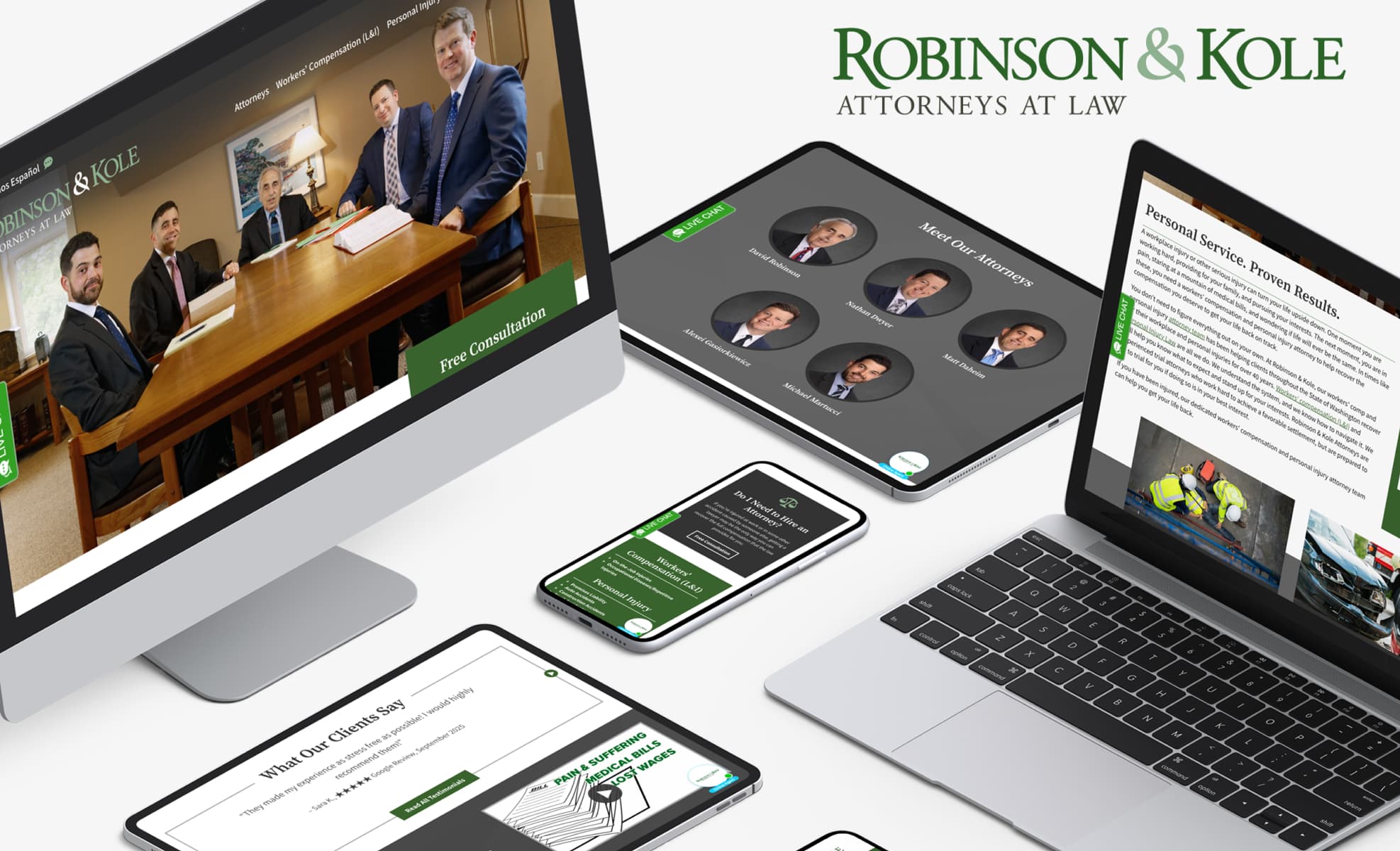 Law Firm Website design for Robinson & Kole