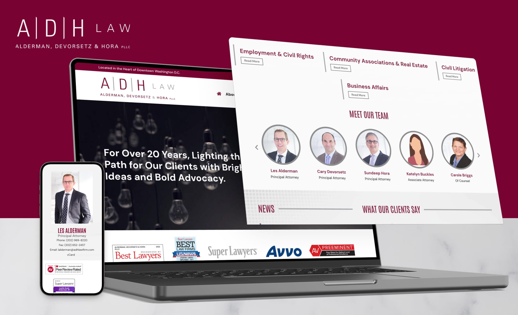 Law Firm Website design for Alderman, Devorsetz & Hor…
