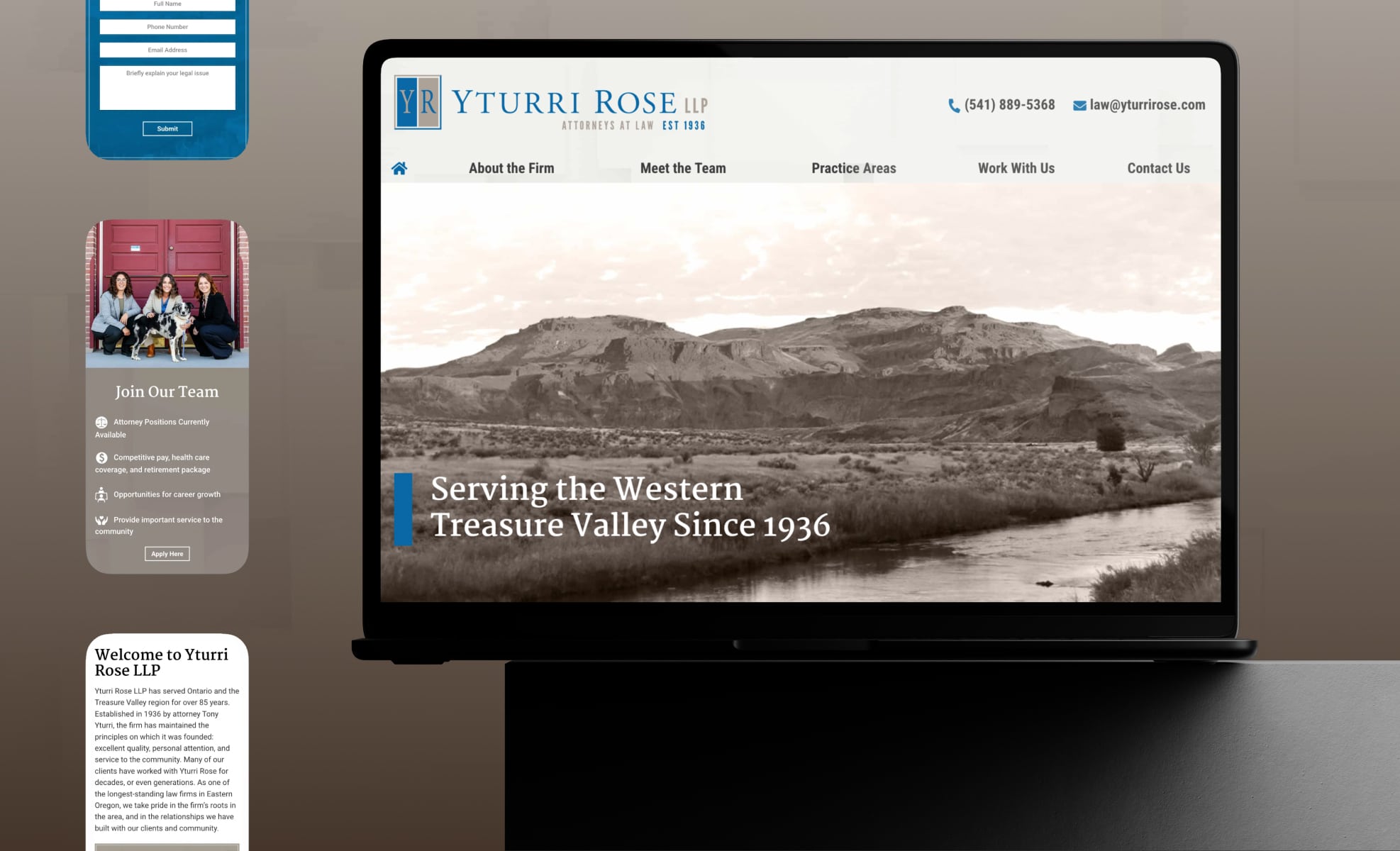 Law Firm Website design for Yturri Rose, LLP