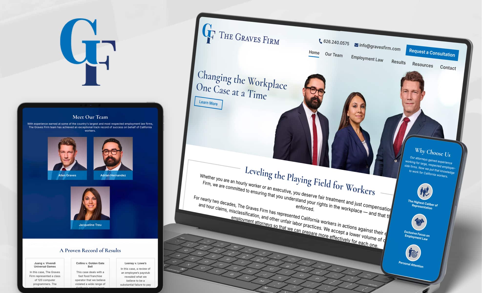 Law Firm Website design for The Graves Firm, A Profes…