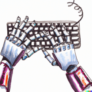 Robot hands typing