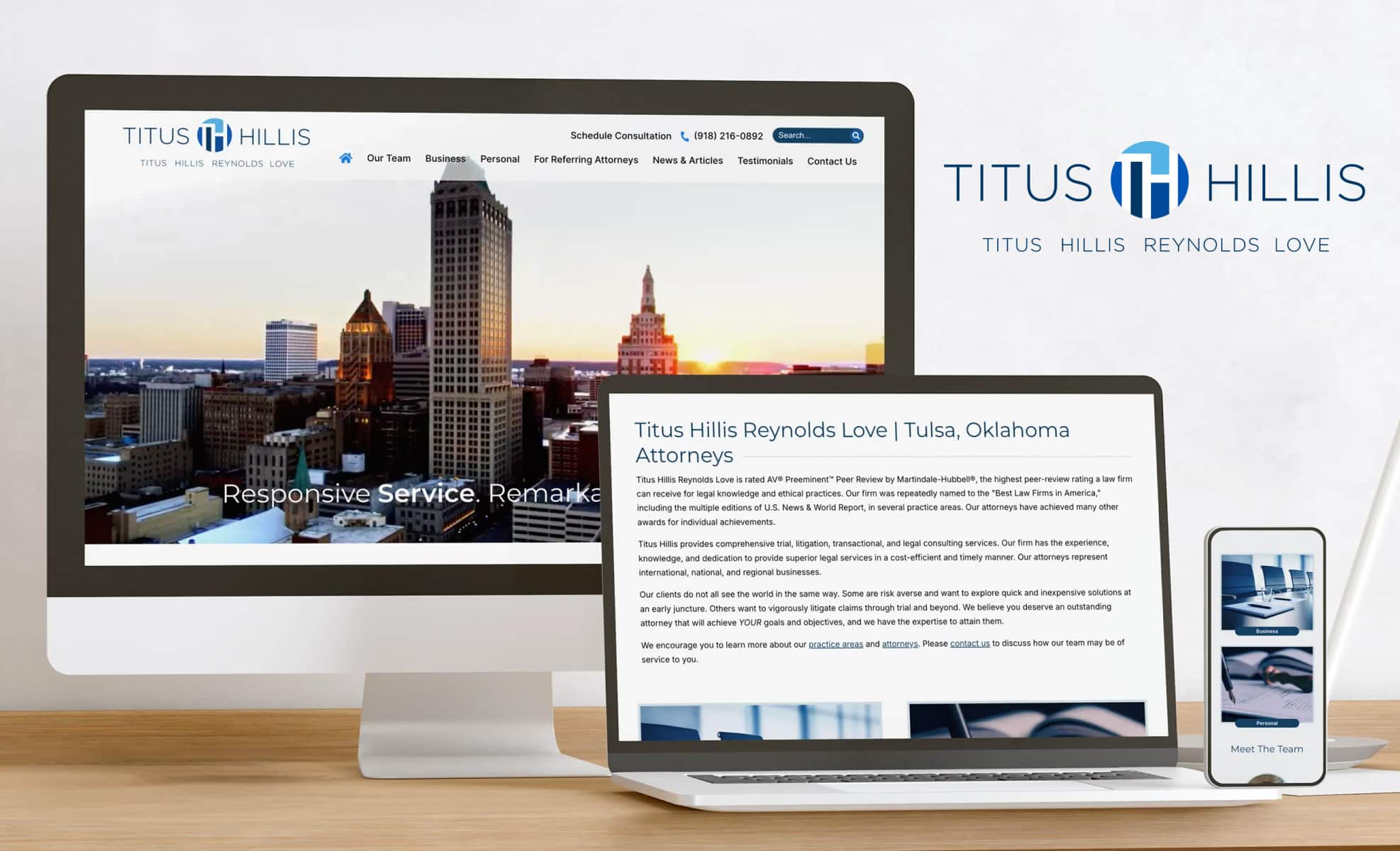 Law Firm Website design for Titus Hillis Reynolds Lov…