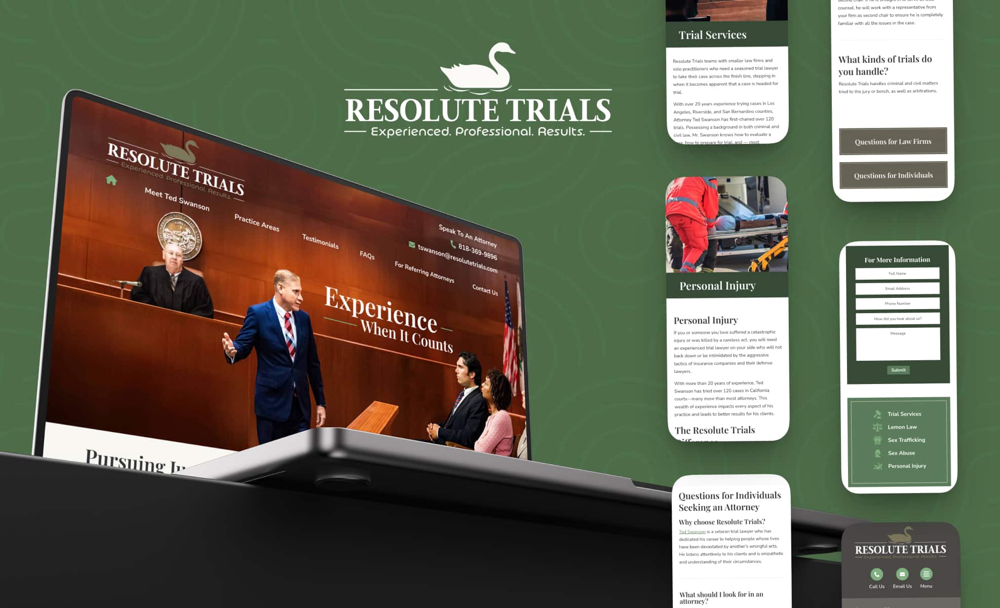 Law Firm Website design for Resolute Trials