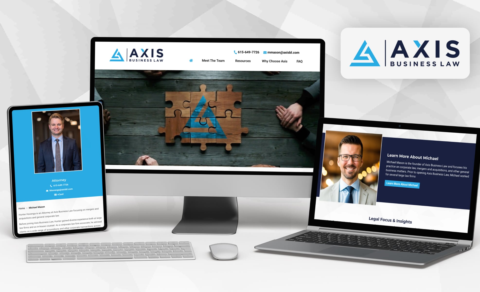 Law Firm Website design for Axis Business Law, PLLC