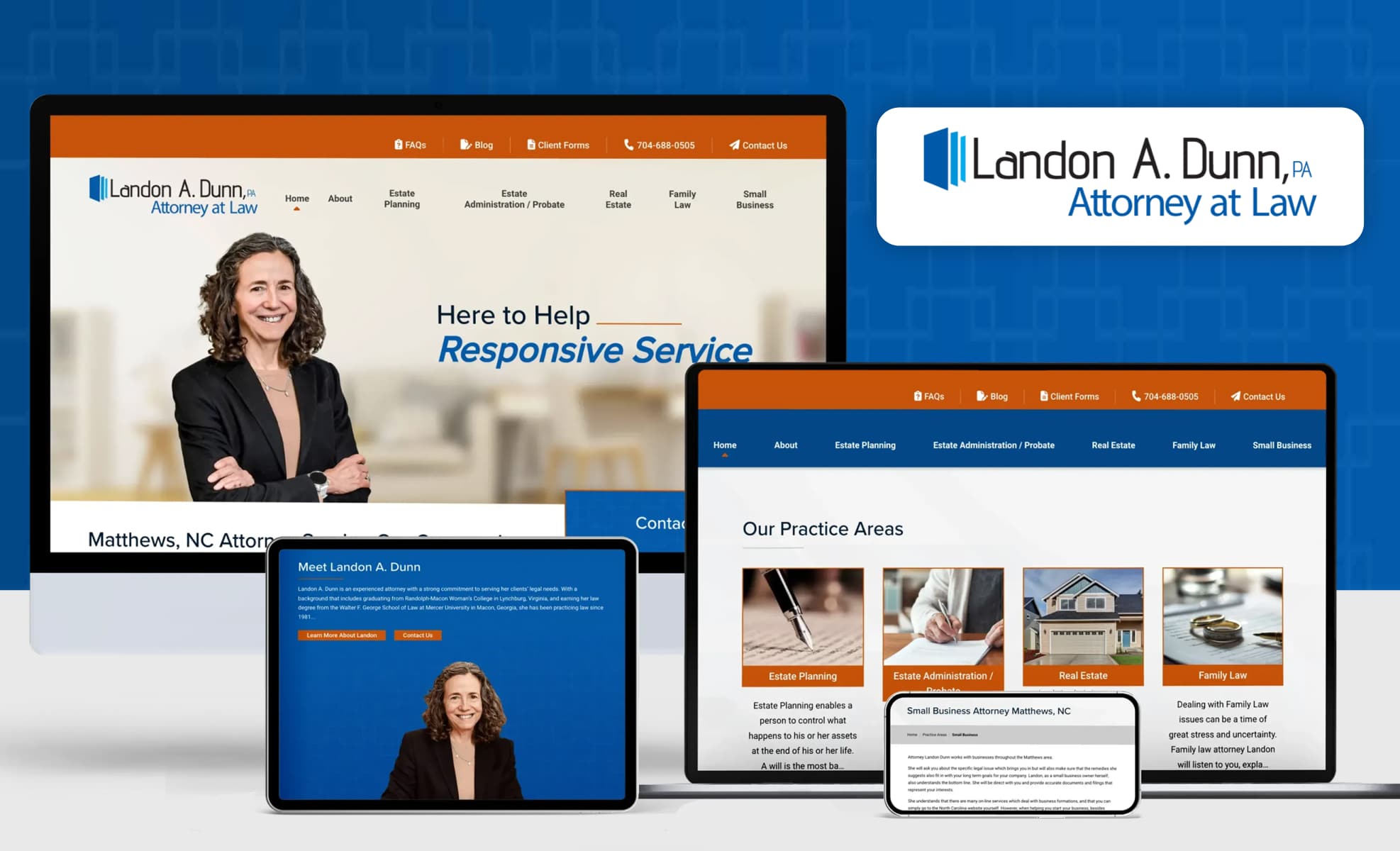 Law Firm Website design for Landon A. Dunn, PA