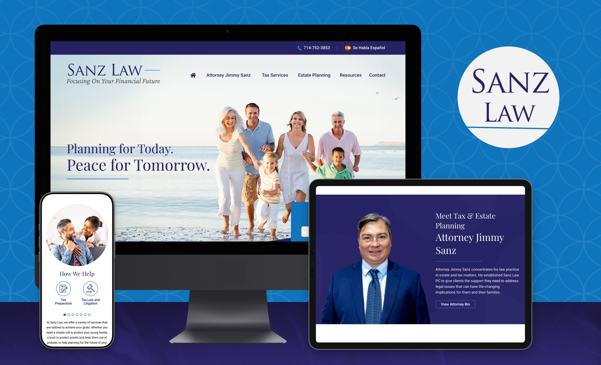 Law Firm Website design for Sanz Law