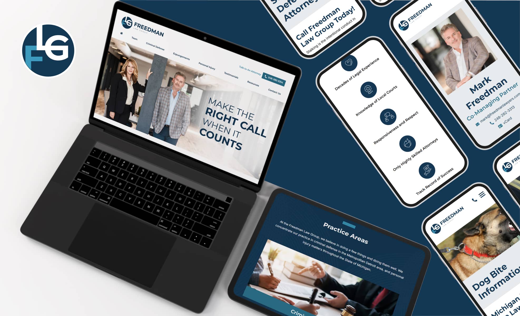 Law Firm Website design for Freedman Law Group