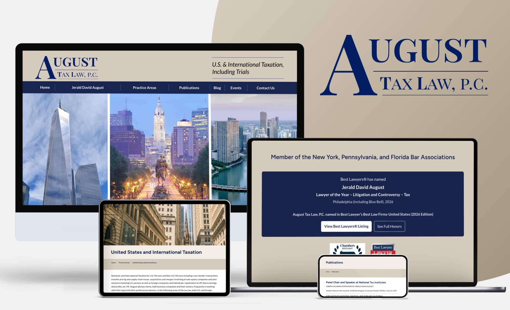 Law Firm Website design for August Tax Law, P.C.