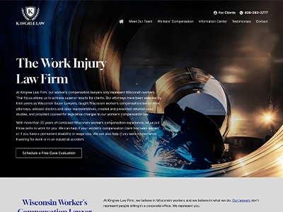 Law Firm Website design for Kingree Law Firm, S.C.