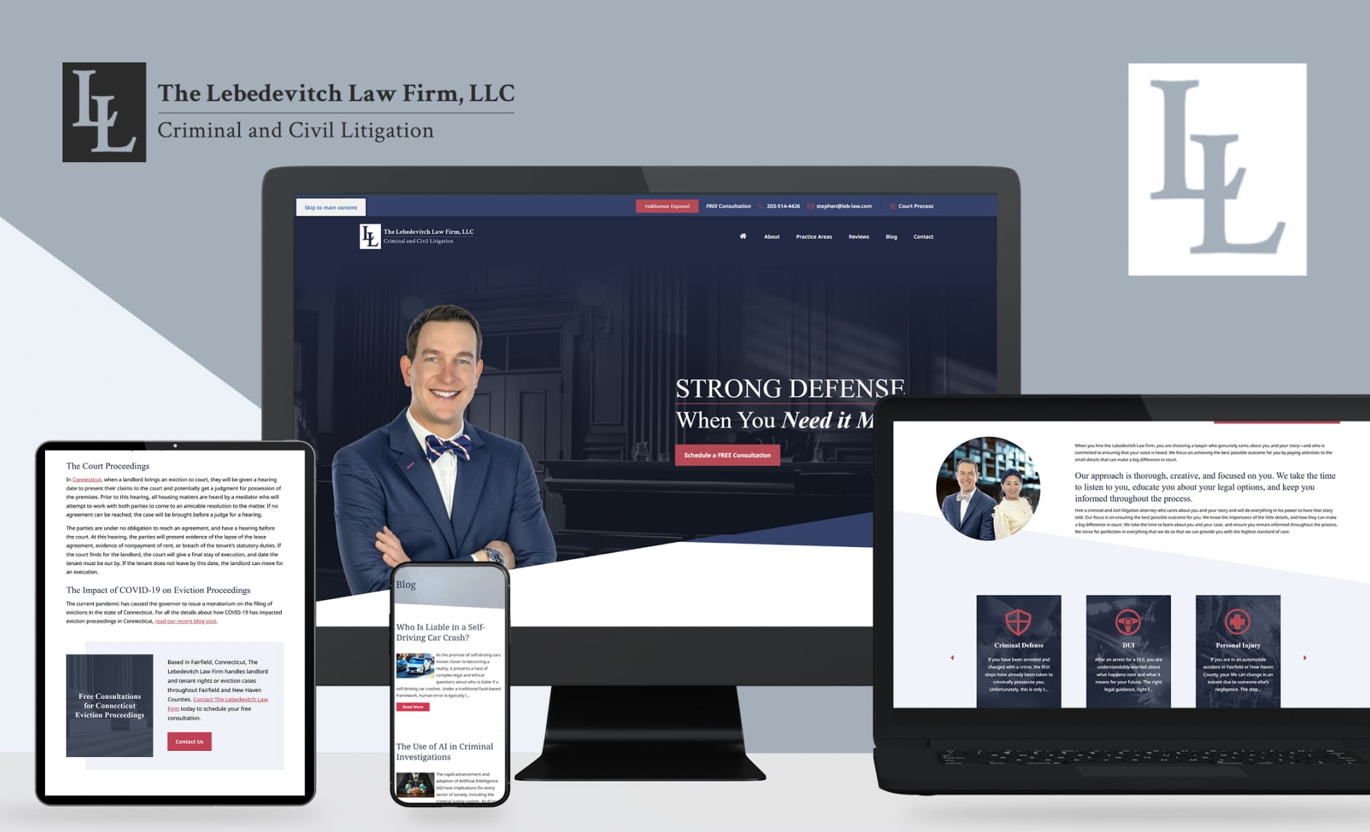 Law Firm Website design for The Lebedevitch Law Firm,…