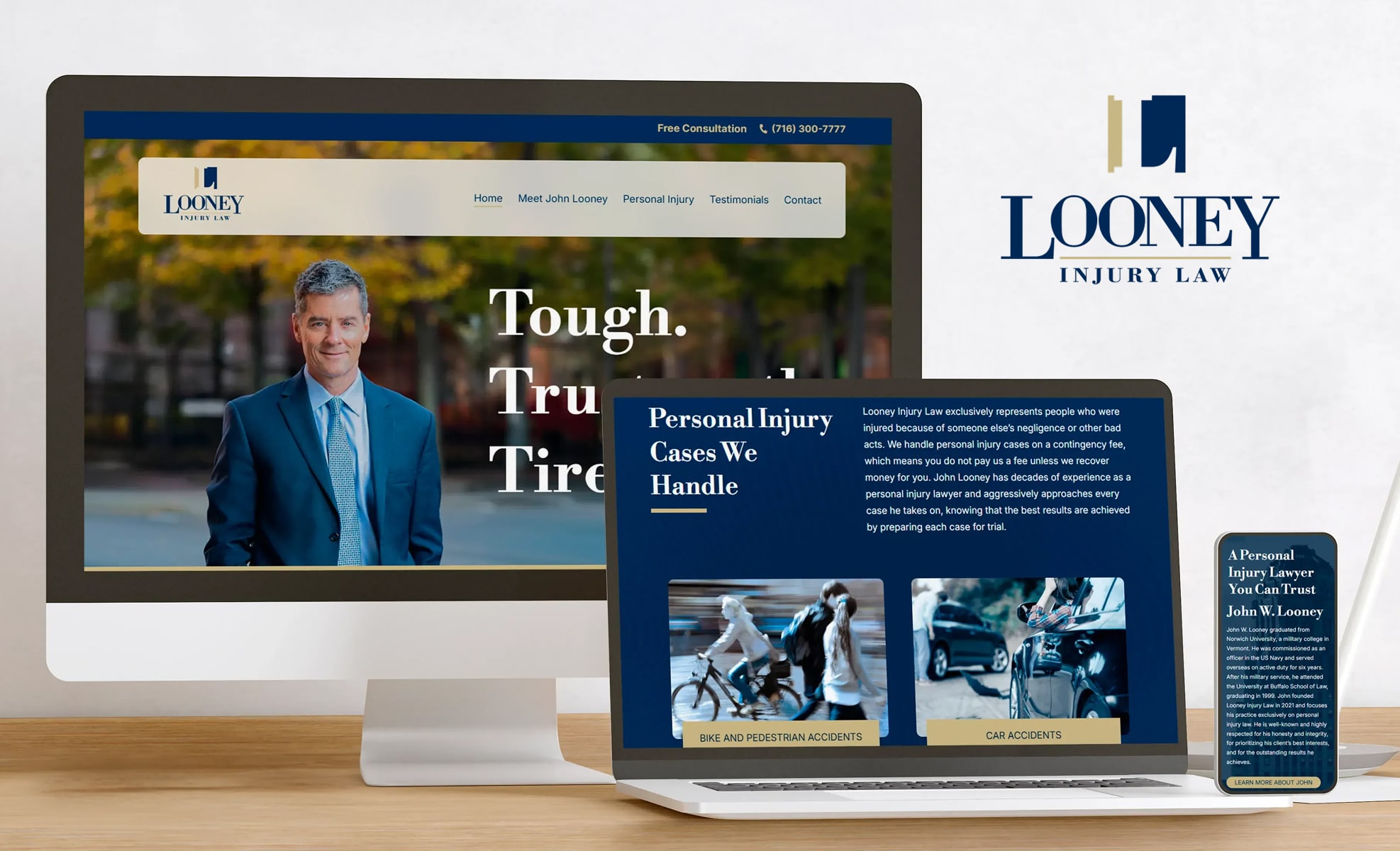 Law Firm Website design for Looney Injury Law, PLLC