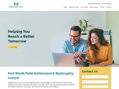 Law Firm Website design for Wegner Law PLLC