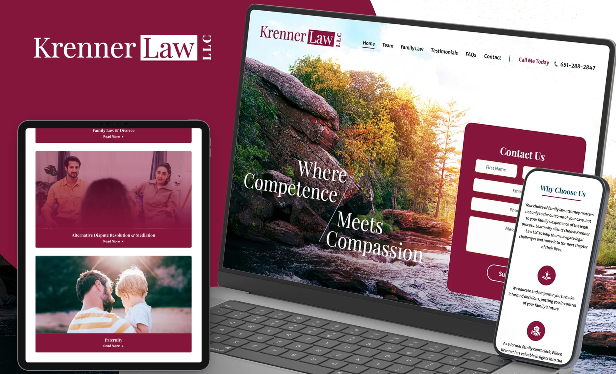 Law Firm Website design for Krenner Law LLC
