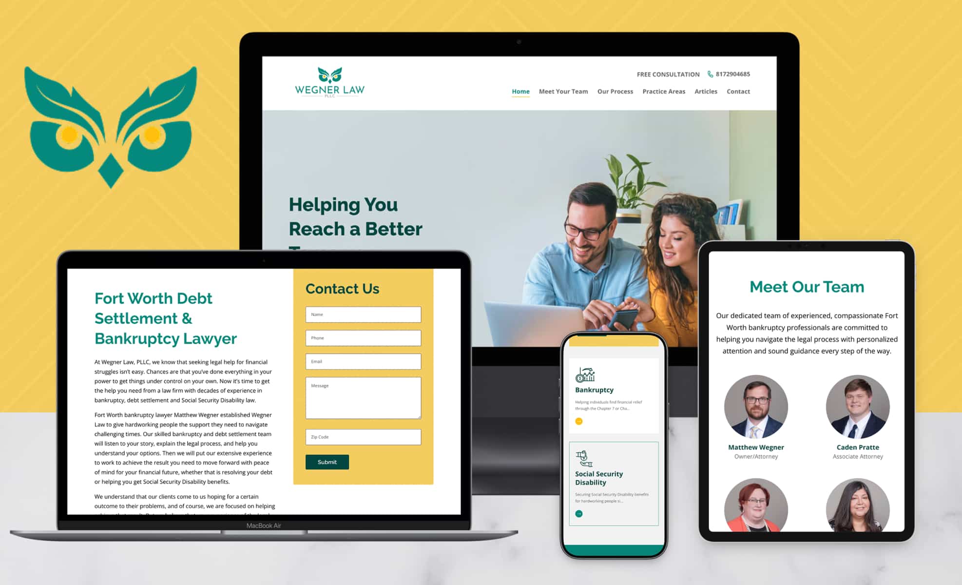 Law Firm Website design for Wegner Law PLLC