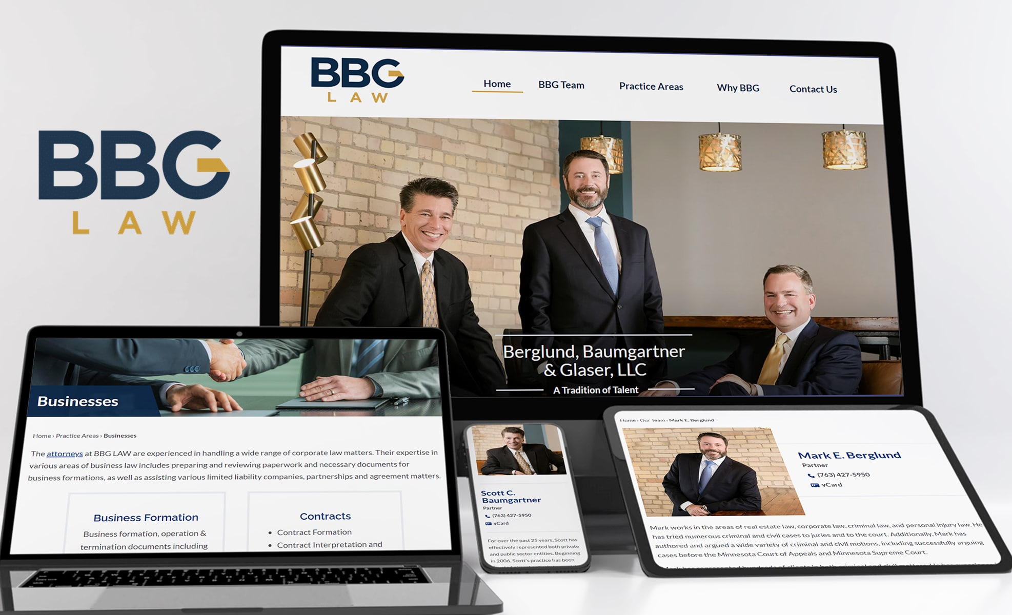 Law Firm Website design for Berglund, Baumgartner, Ki…
