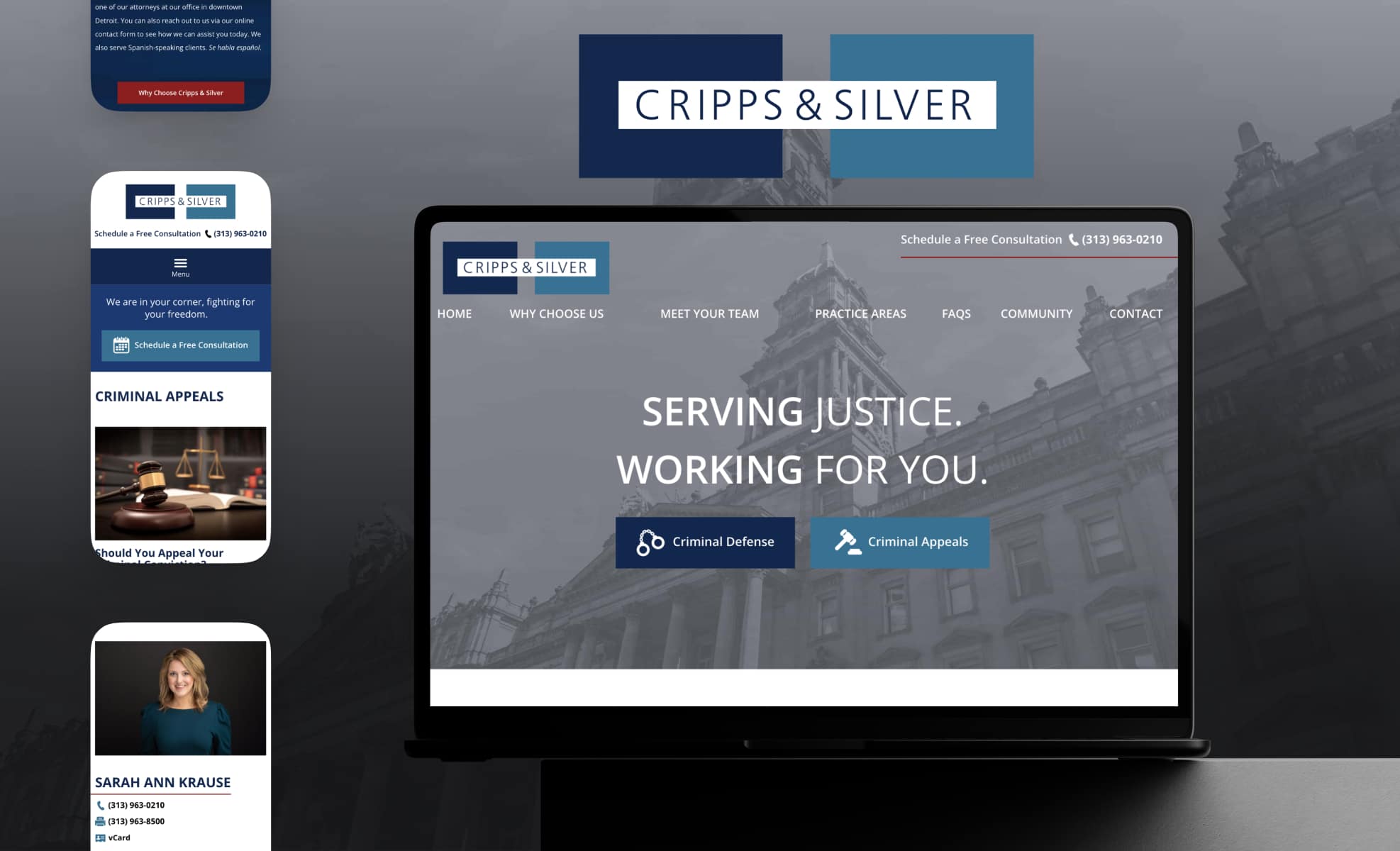 Law Firm Website design for Cripps & Silver Law