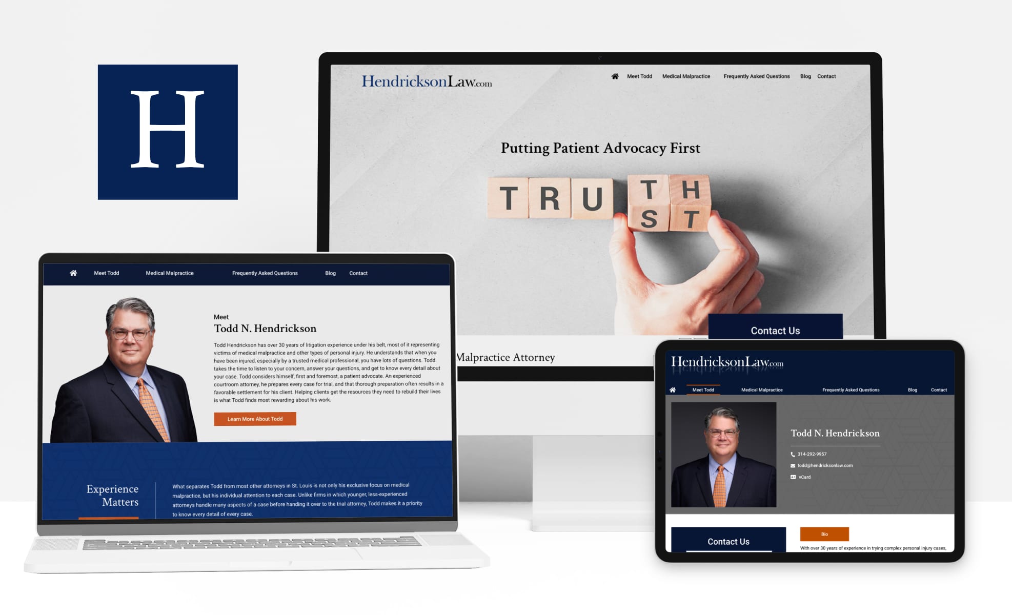 Law Firm Website design for Todd N. Hendrickson P.C.