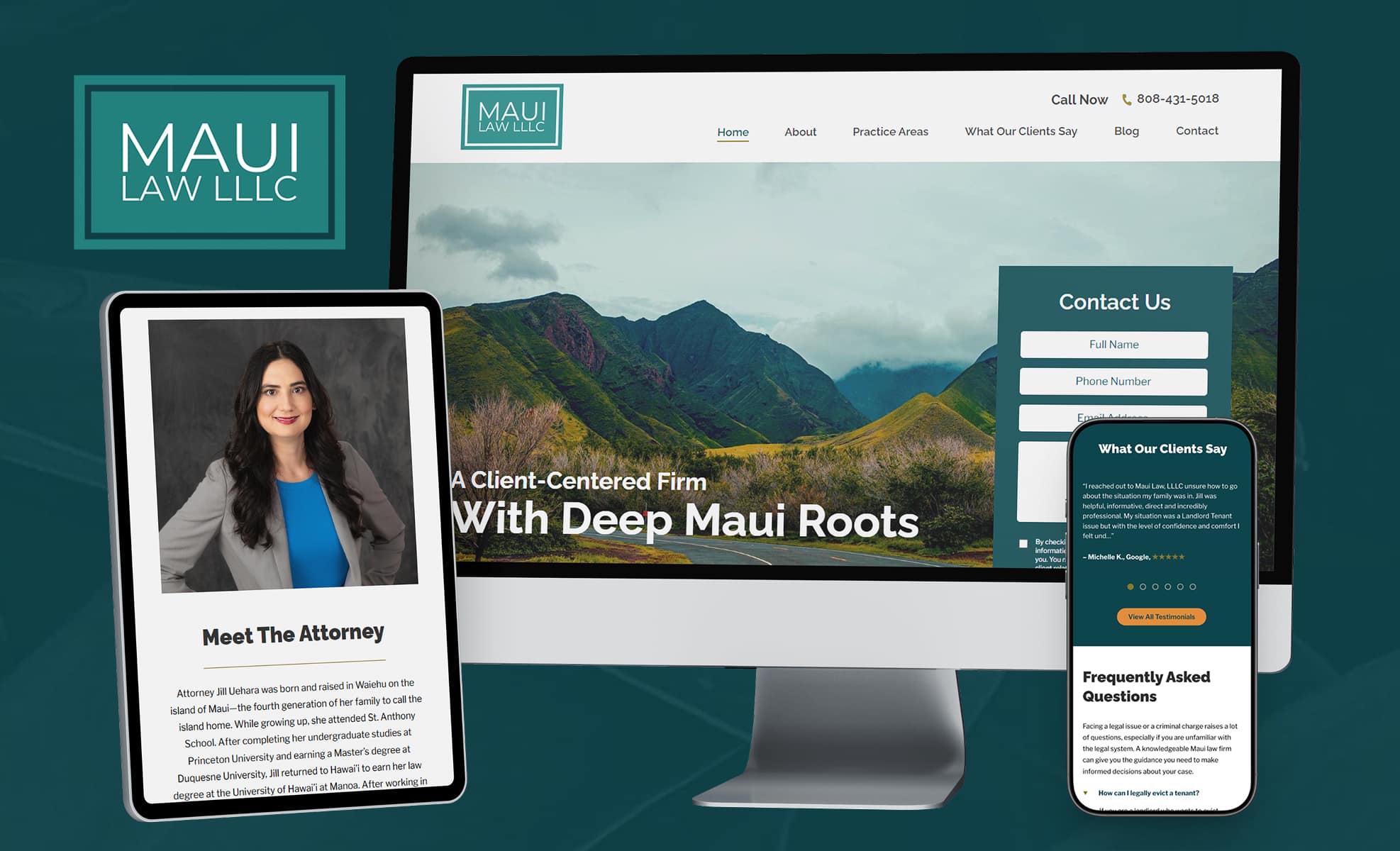 Law Firm Website design for Maui Law LLLC