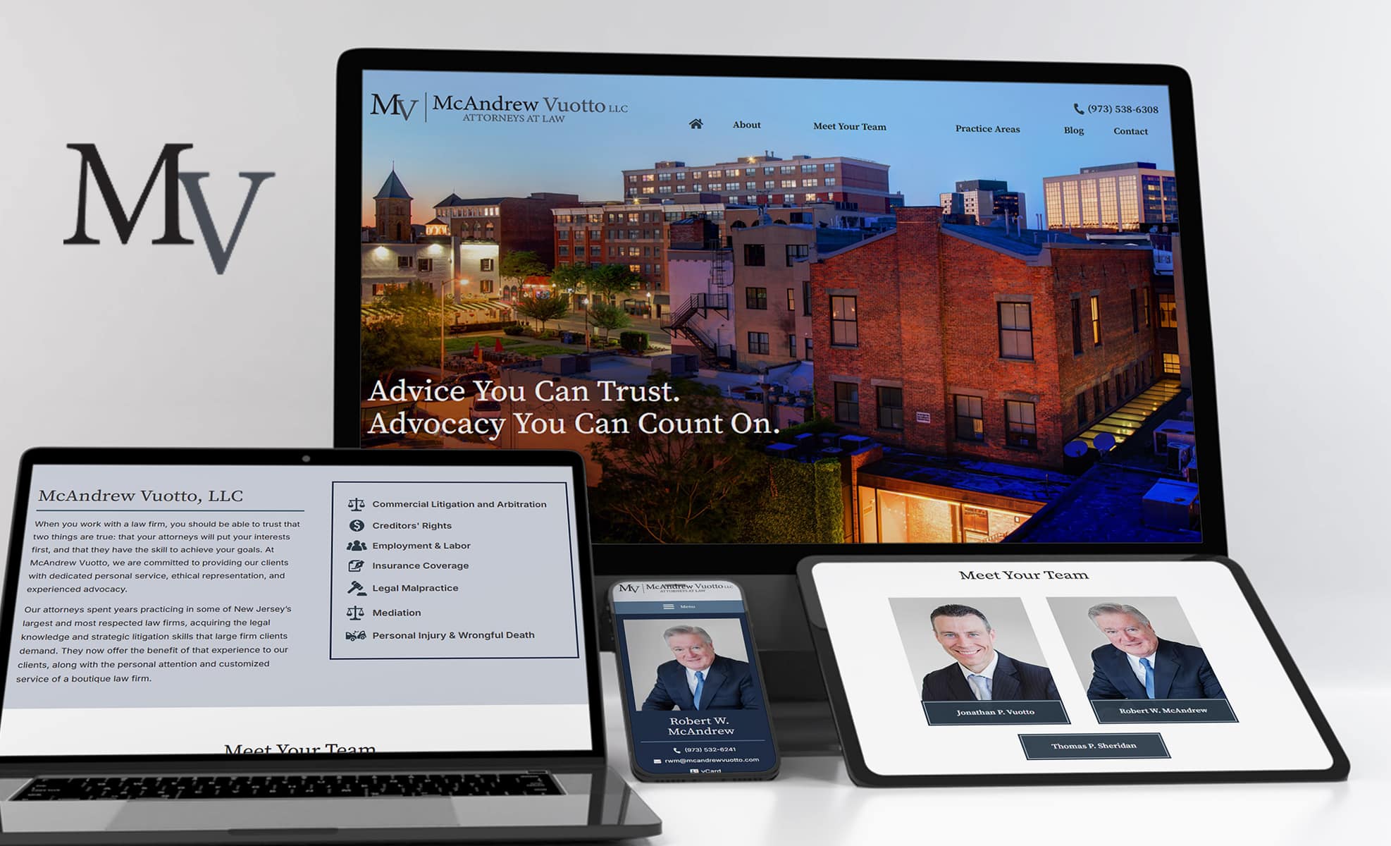 Law Firm Website design for McAndrew Vuotto, LLC