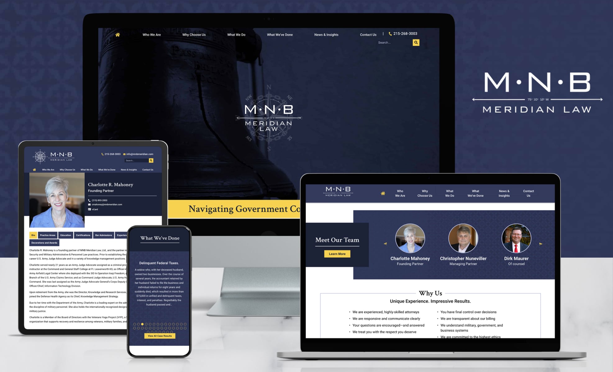 Law Firm Website design for MNB Meridian Law Ltd.