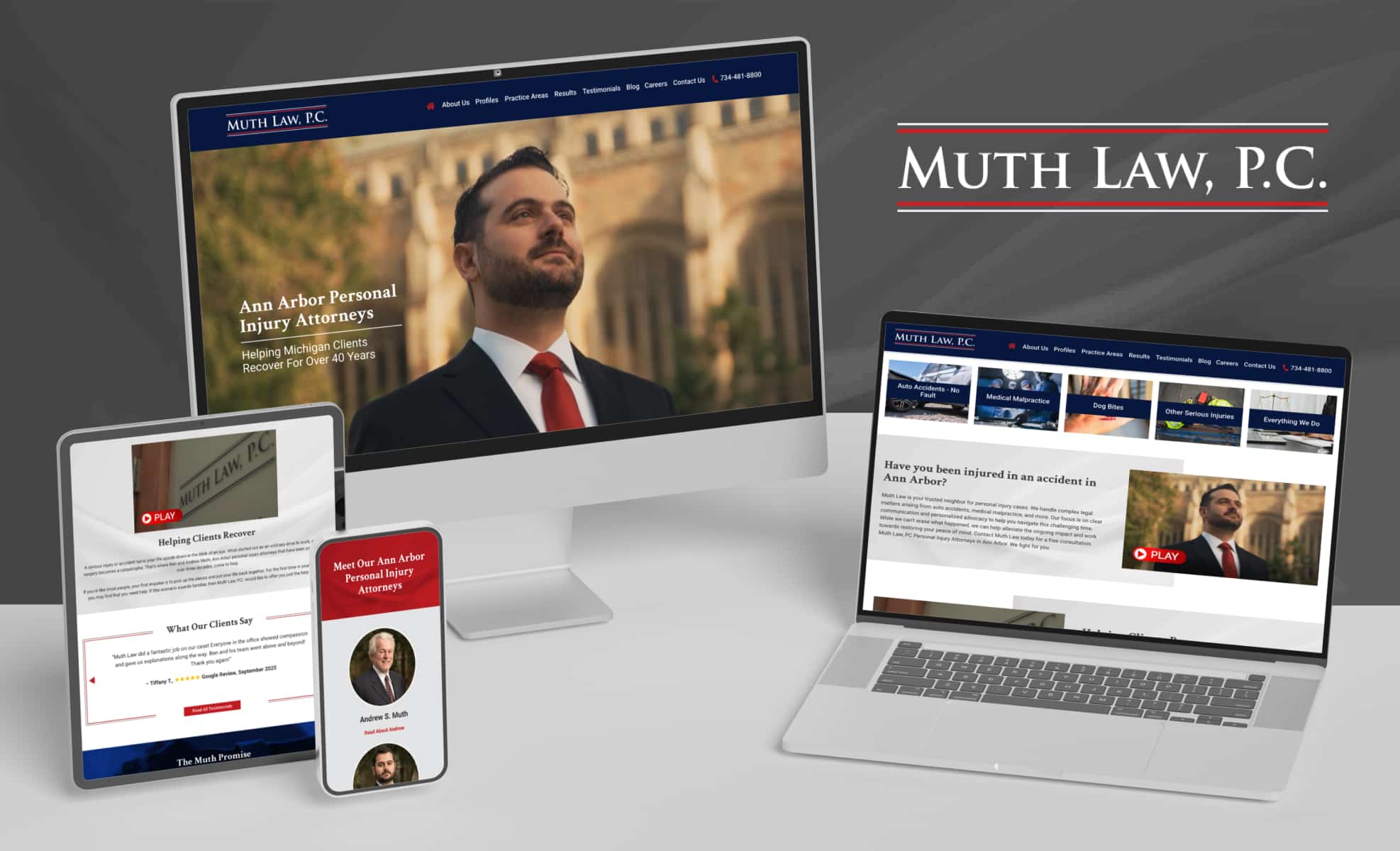 Law Firm Website design for Muth Law, PC