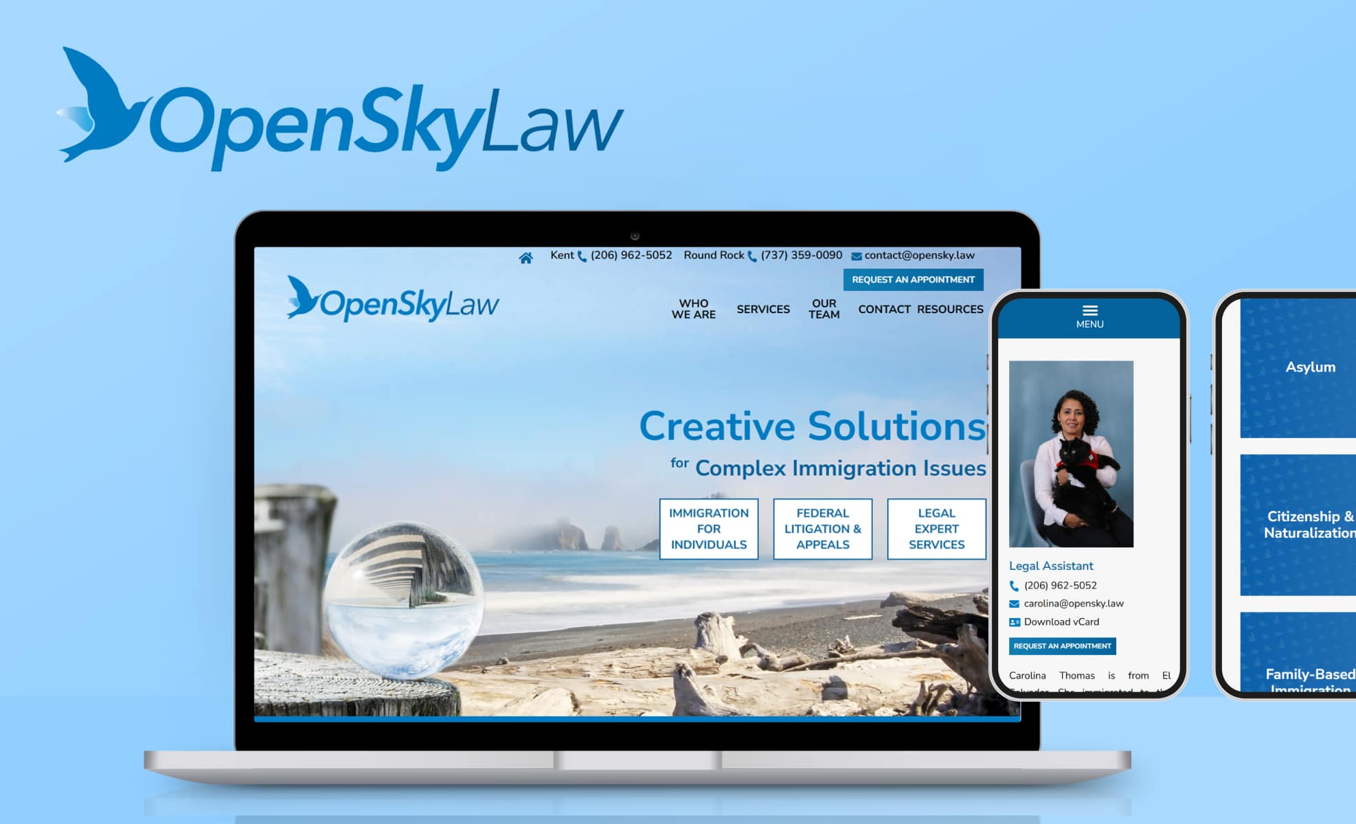 Law Firm Website design for Open Sky Law, PLLC