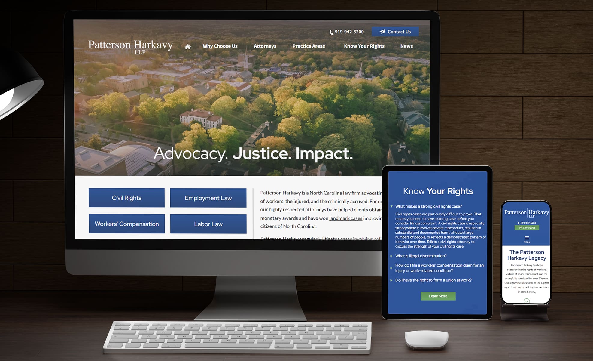 Law Firm Website design for Patterson Harkavy LLP