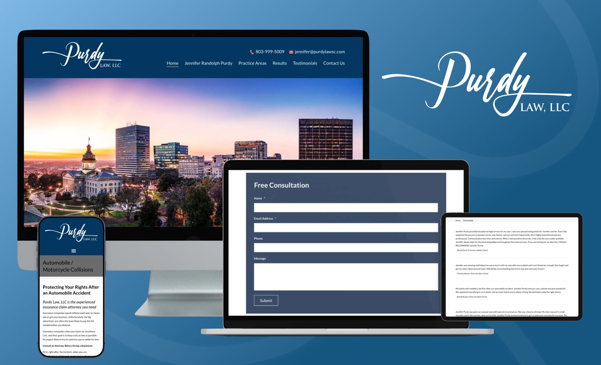 Law Firm Website design for Purdy Law, LLC
