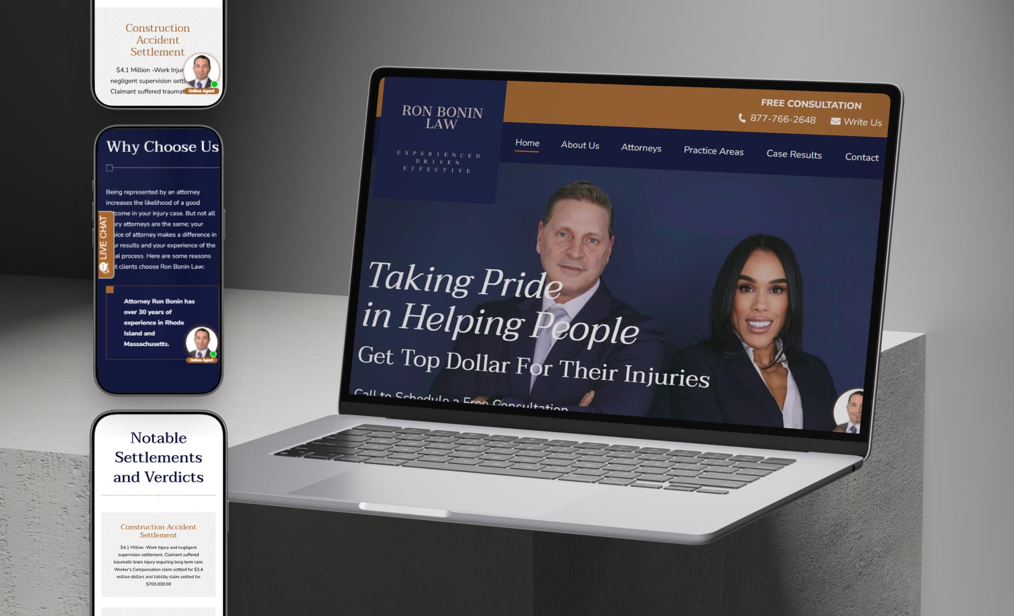 Law Firm Website design for Ron Bonin Law