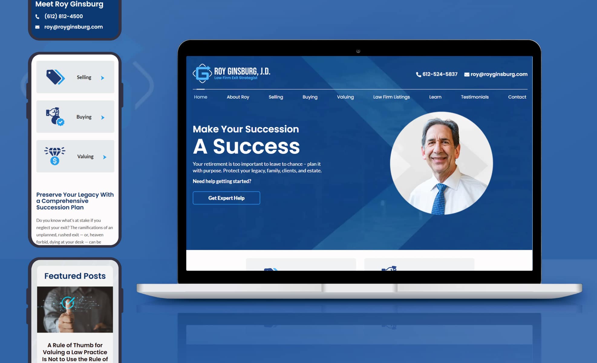 Law Firm Website design for Roy Ginsburg, J.D.