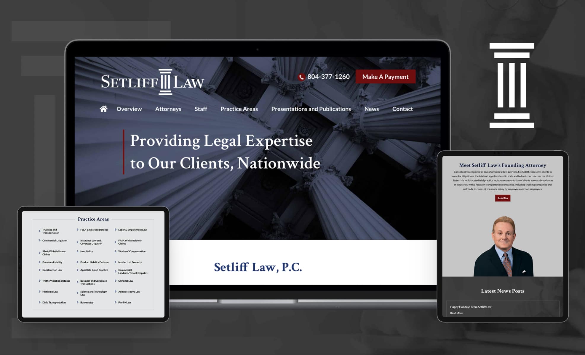 Law Firm Website design for Setliff Law, P.C.