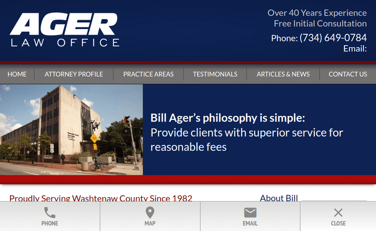 Law Firm Website design for Ager Law Office PC